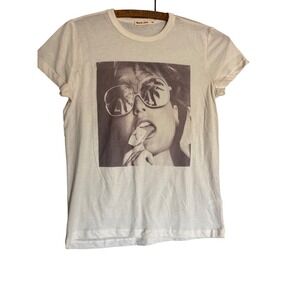 Marine Layer Womens Graphic T-Shirt Cream Palm Tree Sunglasses Summer 2020 XS